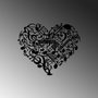 Wallity Musical Heart Escultura de Pared en Negro